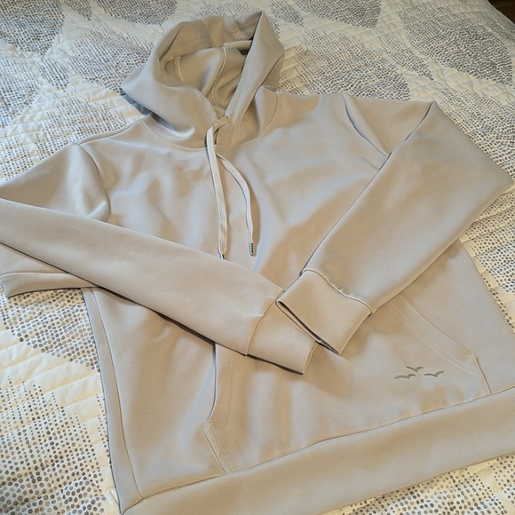 Lazy pants PREMIUM LUXE SUEDED SCUBA HOODIE IN BONE - Picture 8 of 8